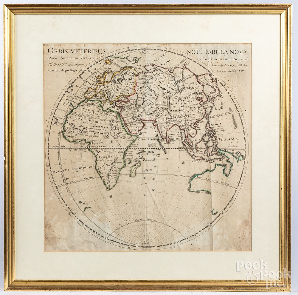 Appraisal: Engraved map of the world Engraved map of the world