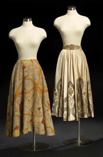 Appraisal: Group of Two Ethnic Skirts one a linen example with