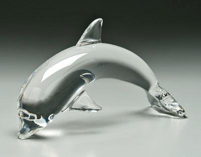 Appraisal: Steuben crystal dolphin marked under tail - x in Excellent