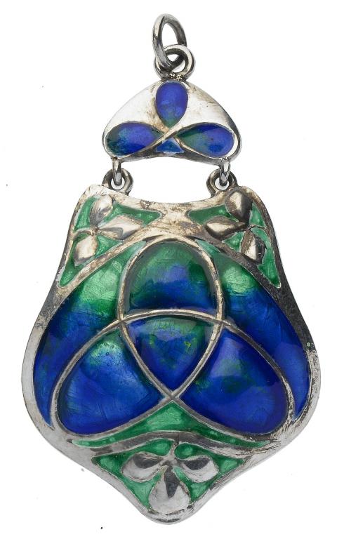 Appraisal: A MURRLE BENNETT CO SILVER AND TRANSLUCENT ENAMEL PENDANT in