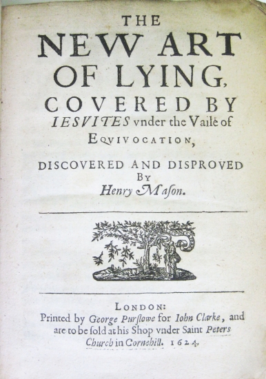 Appraisal: MASON HENRY The New Art of Lying covered by Jesuites