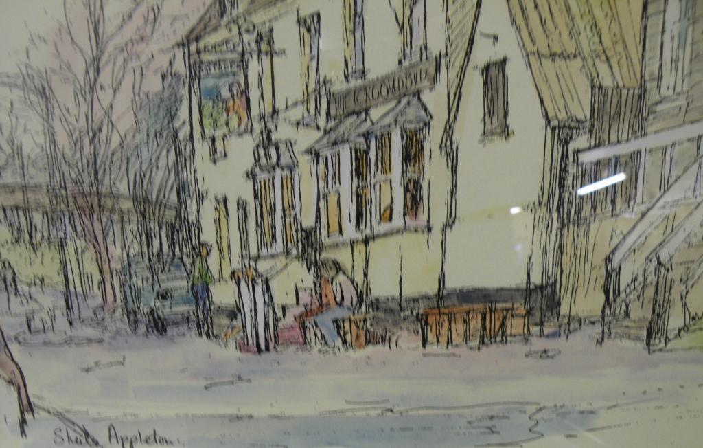 Appraisal: Sheila AppletonThe Crooked Billet Leighink watercoloursigned cm x cm and