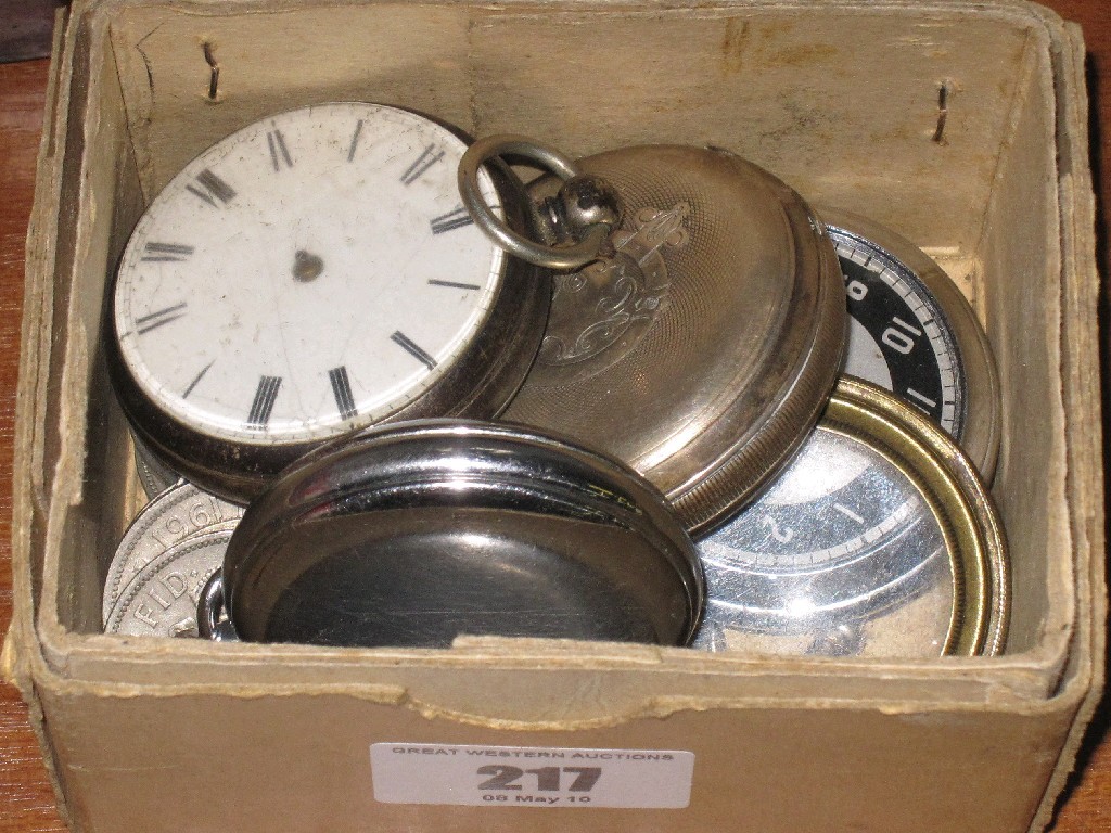 Appraisal: Box of pocket watches and coins