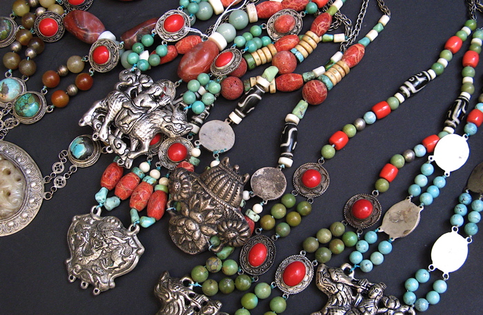 Appraisal: COLLECTION OF EIGHTEEN NECKLACES most in similar design with Turquoise