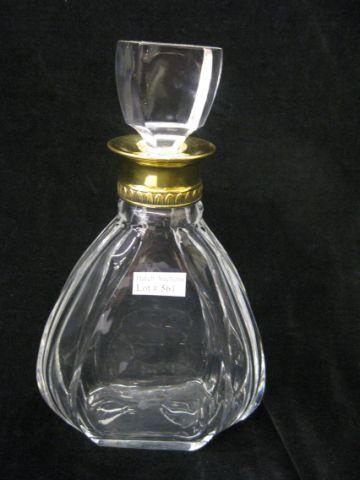 Appraisal: Faberge Sterling Cut Crystal Decanter gold on sterling collar signed