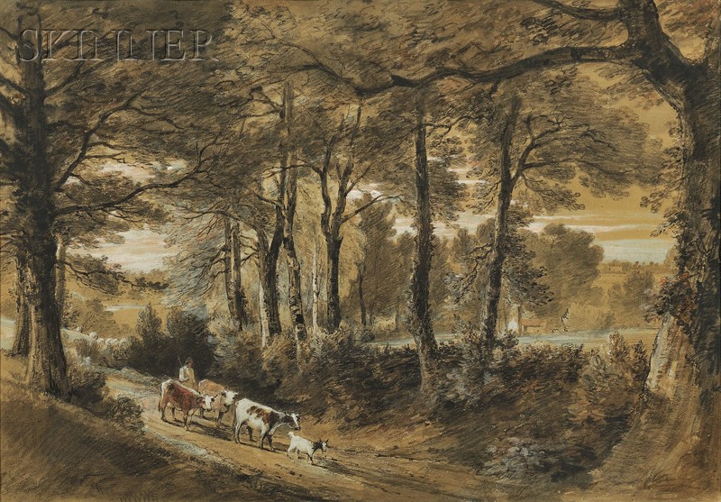 Appraisal: School of Thomas Gainsborough British - Headed Home Unsigned Ink