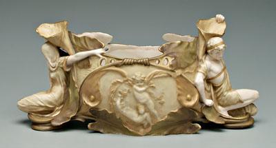 Appraisal: Teplitz figural porcelain center bowl panels with cupids flanked by