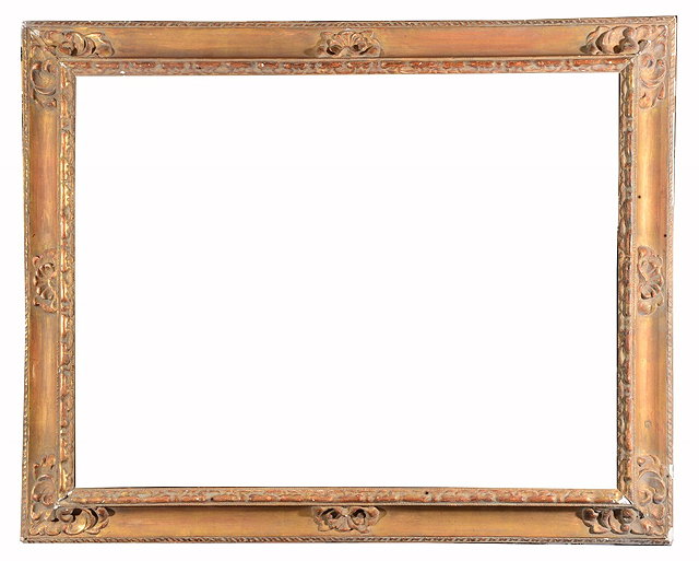 Appraisal: A TH CENTURY FRENCH GILT GESSO FRAME with foliate capped