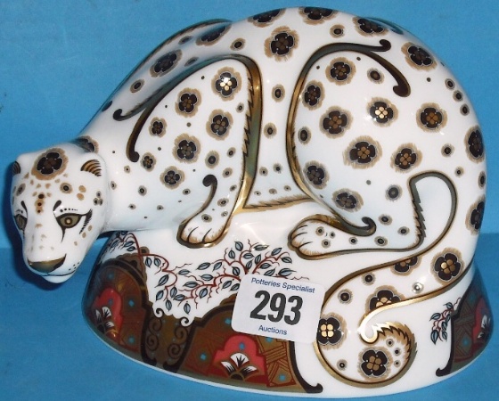 Appraisal: Royal Crown Derby Paperweight Snow Leopard a Connaught House Exclusive