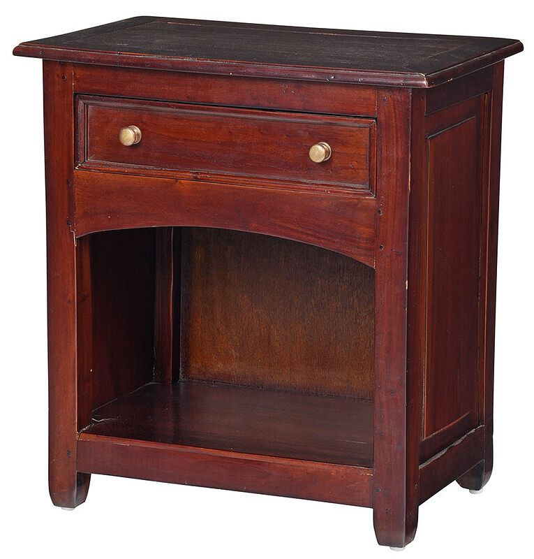 Appraisal: Modern Paneled One Drawer Side Table mahogany or other tropical