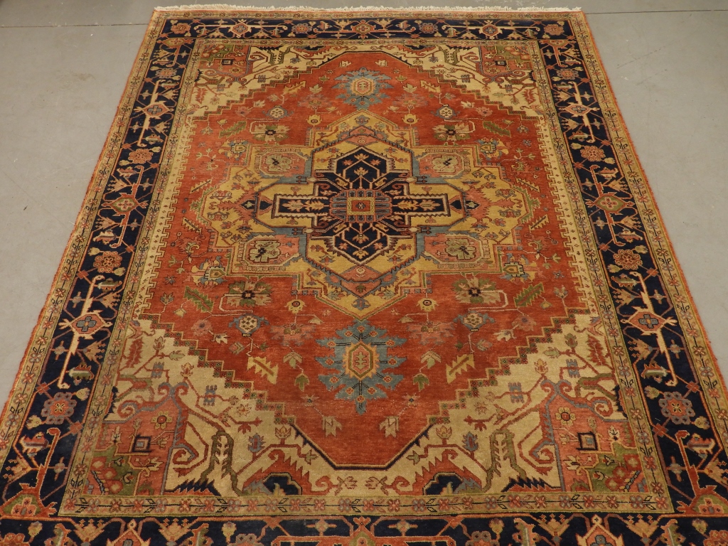 Appraisal: PERSIAN HERIZ ORIENTAL ROOM SIZE CARPET RUG Persia Semi AntiqueCentral