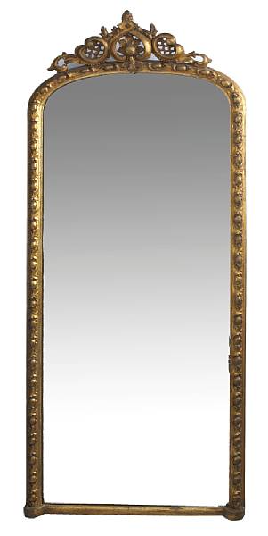 Appraisal: A Napoleon III carved giltwood and gesso pier mirror height