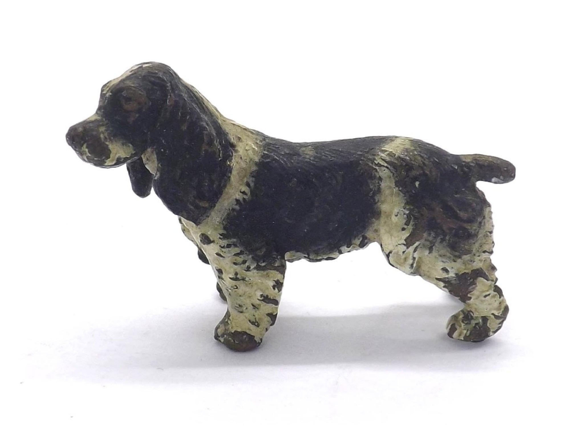 Appraisal: Austrian cold painted bronze of a spaniel long