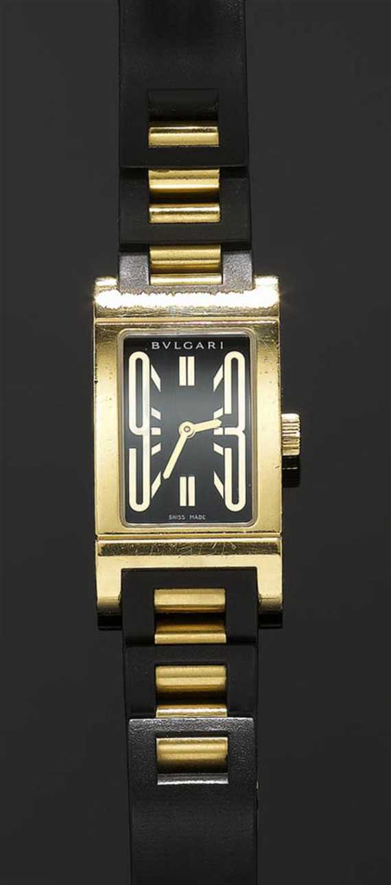 Appraisal: LADY'S WRISTWATCH BULGARI RETTANGOLO Yellow gold Rectangular slightly convex case