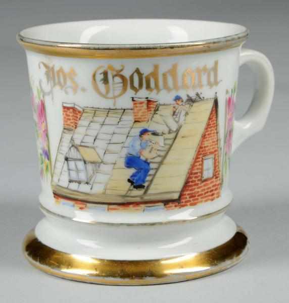 Appraisal: Roofers Occupational Shaving Mug Description Signed ML Shuman on base