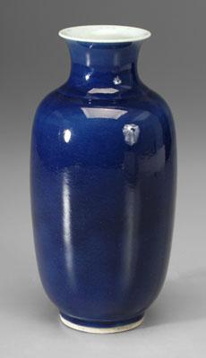 Appraisal: Chinese blue-glazed vase rich blue glaze thinning at neck pooling