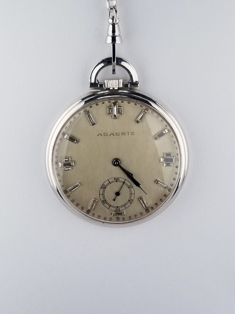 Appraisal: AGASSIZ Platinum -Jewel Pocket Watch AGASSIZ Platinum -Jewel Pocket Watch