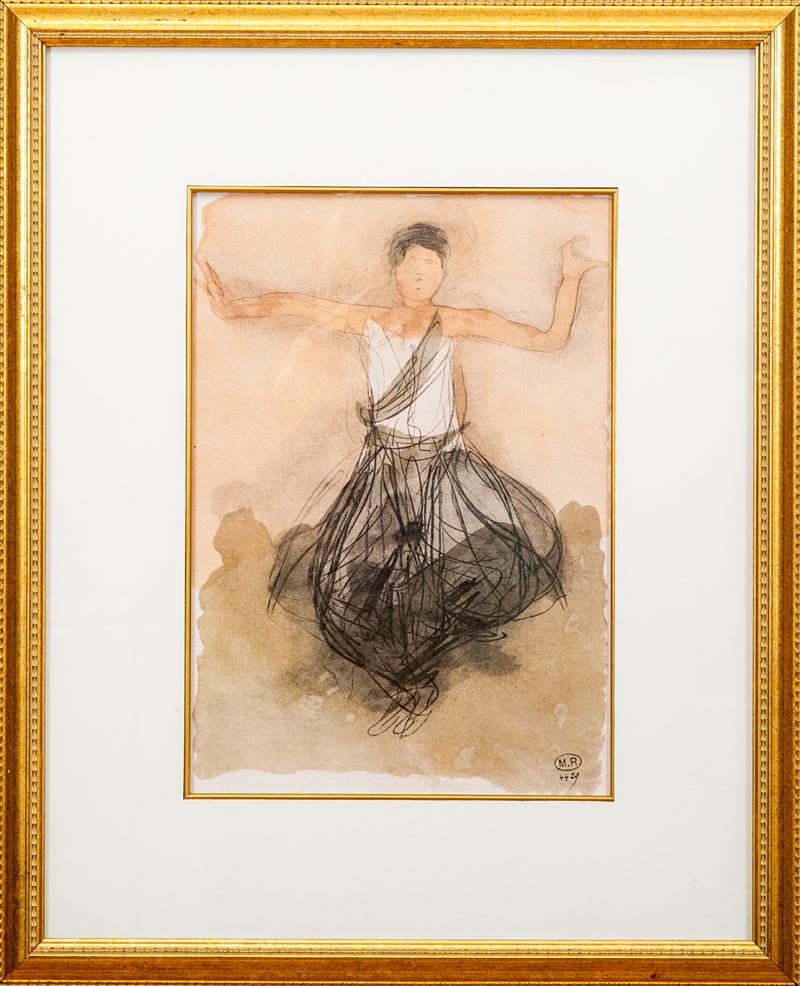 Appraisal: th Century School Dancer Photomechanical reproduction on paper x in