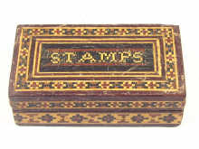 Appraisal: A Tunbridge ware stamp box