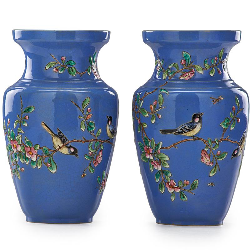 Appraisal: EUGENE COLLINOT Pair of vases Condition Report A few minor