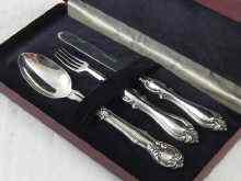 Appraisal: A three piece hallmarked silver christening set by Martin Hall