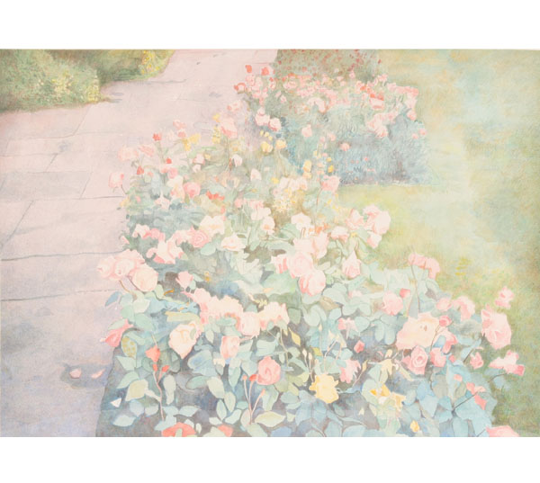 Appraisal: Donna Rosser American th Century Walk with the Roses watercolor