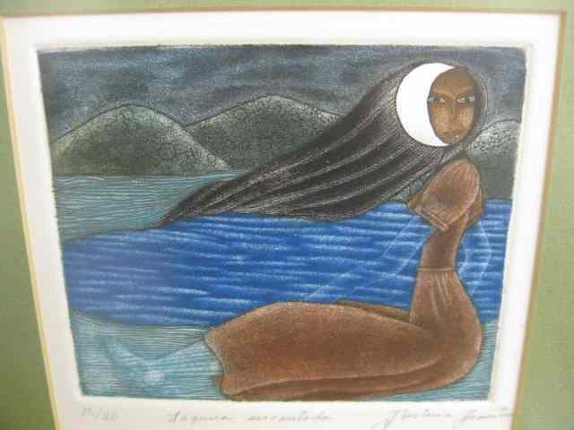 Appraisal: Mexican Etching ''Laguna Encantada'' of image area '' x ''