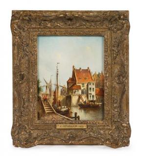 Appraisal: Jan Jacob Spohler Dutch - Canal Scenes two works oil