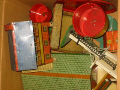 Appraisal: Various Hornby Series trackside accessories including three water towers signal