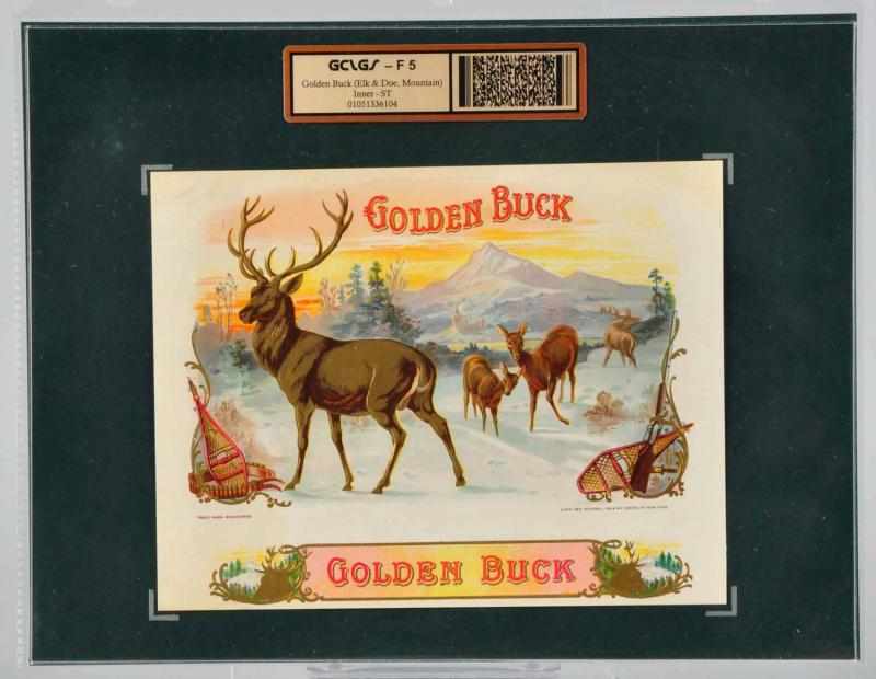 Appraisal: Golden Buck Cigar Box Label Sealed and graded Clean and