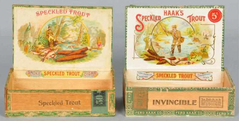 Appraisal: Lot of Rare Fishing Tobacco Cigar Boxes Description Both are