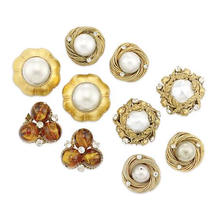 Appraisal: Five Pairs of Chanel Earrings Estimate -