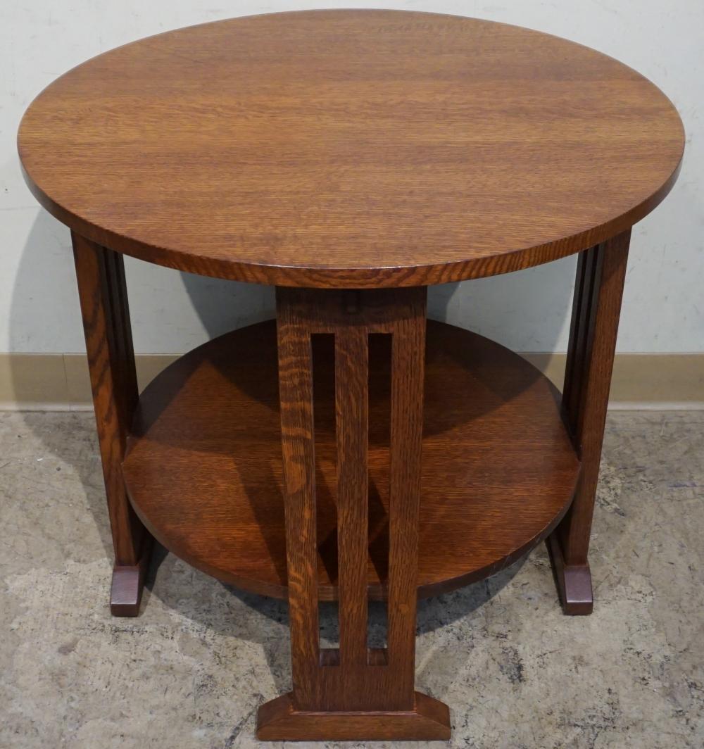 Appraisal: Modern Stickley Model Stained Oak Round Side Table x in