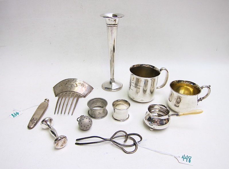 Appraisal: ASSORTED STERLING SILVER HOLLOWWARE AND OTHER ITEMS eleven pieces includes