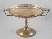 Appraisal: A two handled silver tazza with pierced gallery Martin Hall