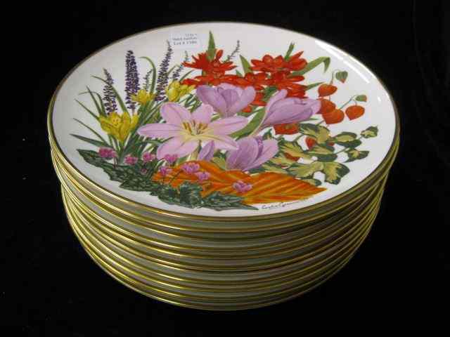 Appraisal: Set of Fine Porcelain Floral Plates all different ''Flowers of