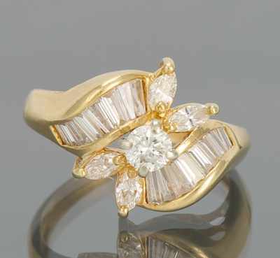 Appraisal: A Ladies' Diamond Ring ca k yellow gold ring set