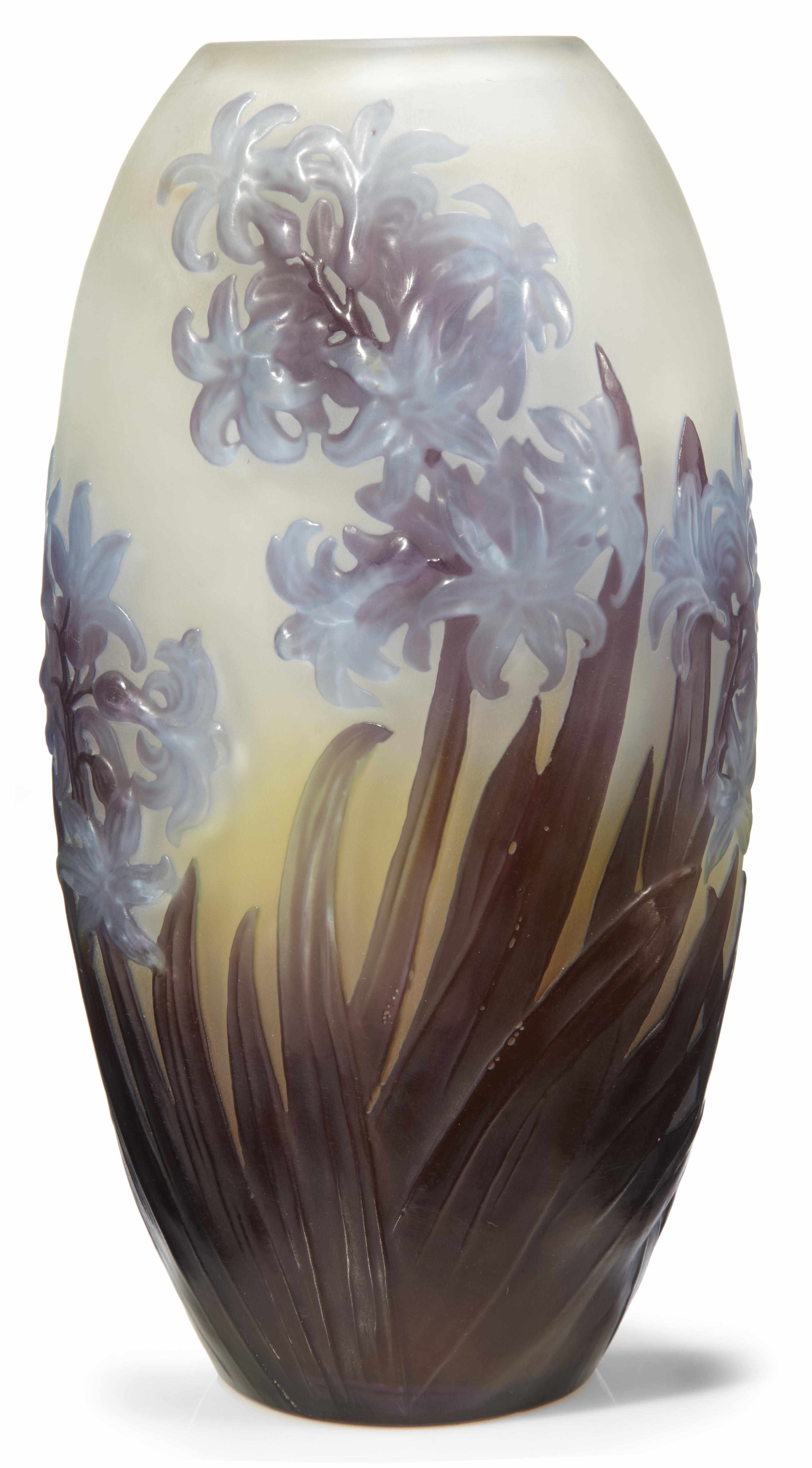 Appraisal: A Gall mold-blown cameo glass Hyacinth vase circa signed Gall