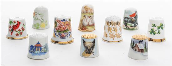 Appraisal: Sale Lot A Group of Porcelain Thimbles including Bavarian Limoges