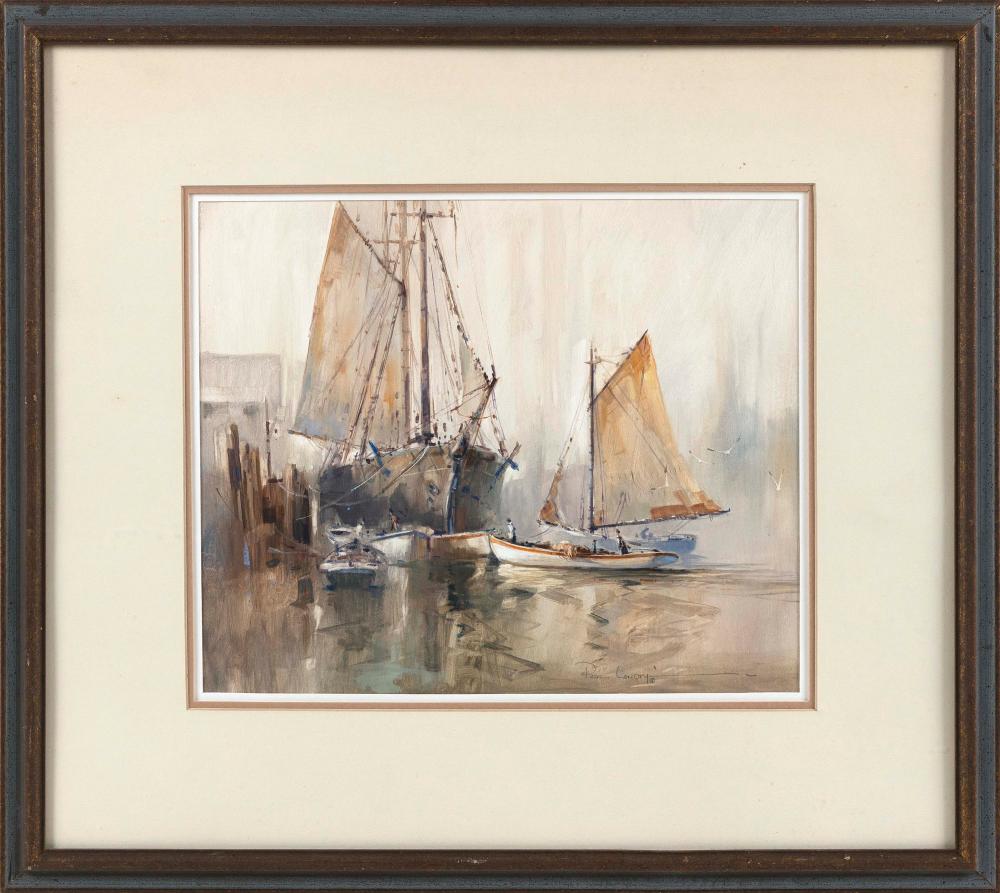 Appraisal: PAUL LANDRY CONNECTICUT CANADA - DAY'S OVER DEPICTING VESSELS AT