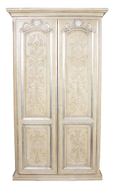 Appraisal: An Italian paint decorated and carved wood armoire height ft