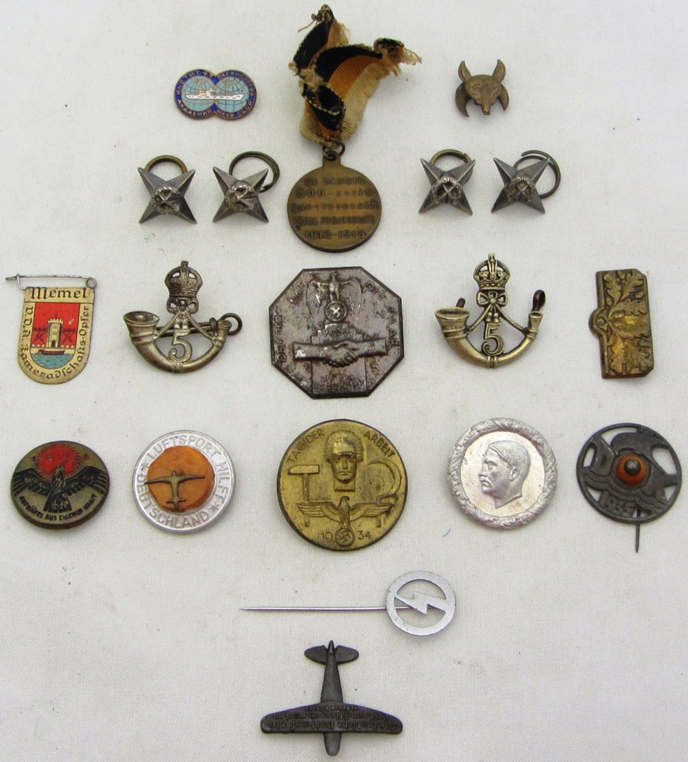 Appraisal: A group of nineteen items mostly badges including Third Reich