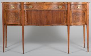 Appraisal: Kentucky Federal Sideboard Kentucky Federal tambour-door sideboard attributed to Lexington