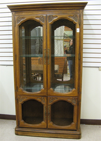 Appraisal: LOUIS XVI STYLE OAK DISPLAY CABINET Thomasville Furniture Co modern