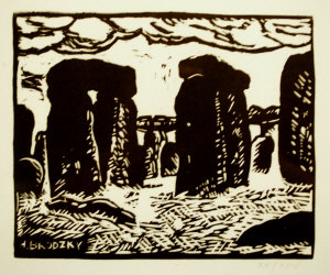 Appraisal: After Horace Brodzky - - 'Stonehenge' ltd ed linocut reprint