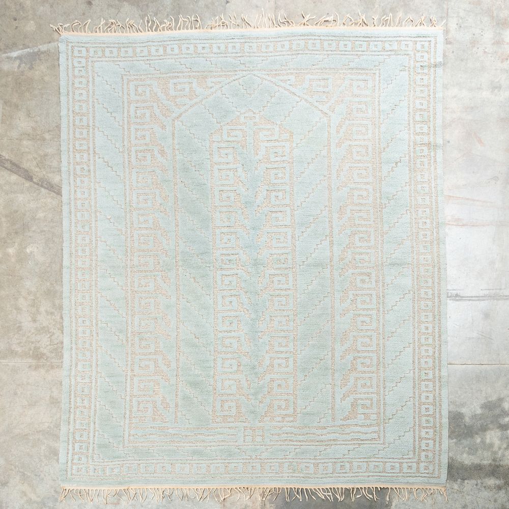 Appraisal: Swedish Blue and Grey Gothic Arch Carpet signed Marta Maas-Fjetterstrom