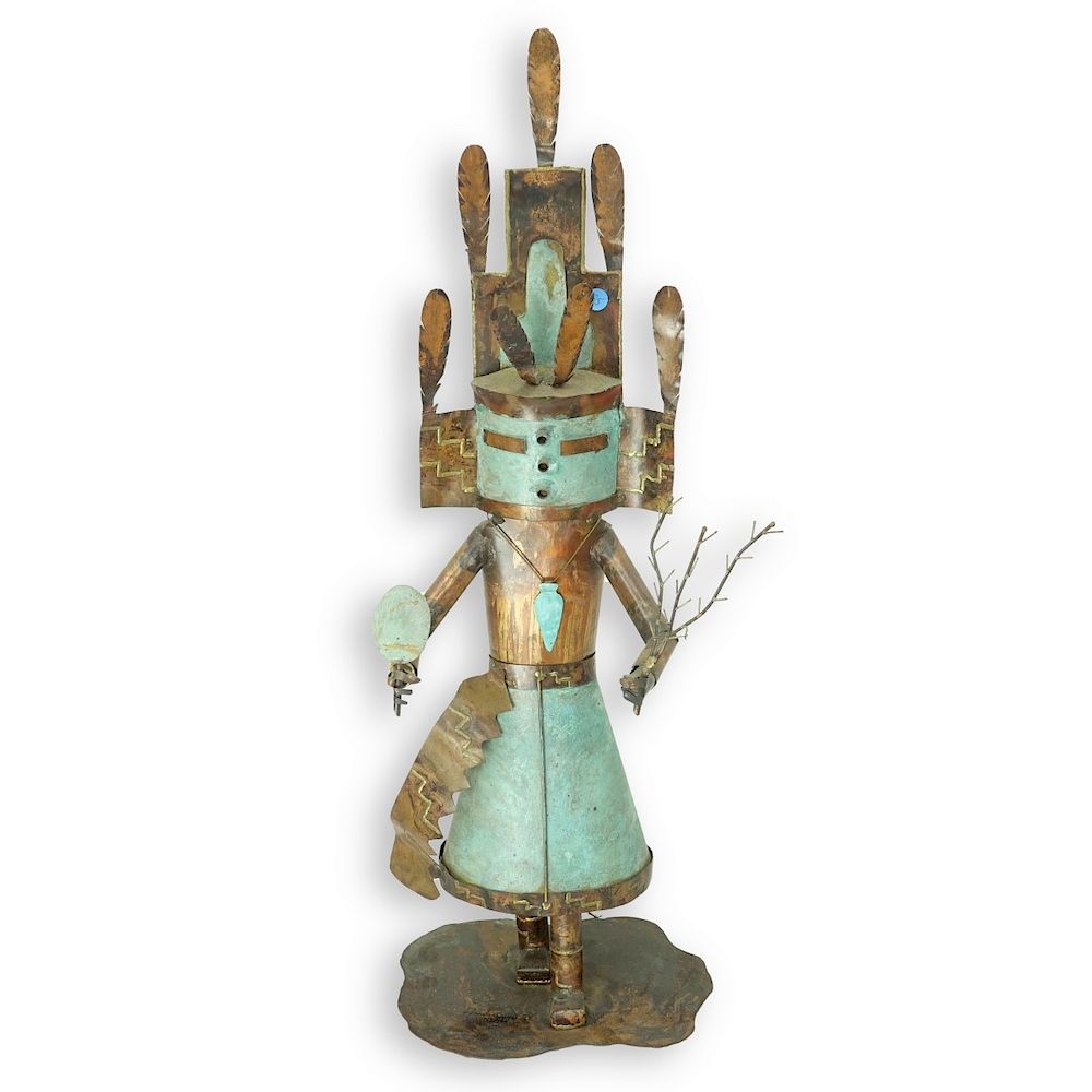 Appraisal: Copper Kachina Figure Large contemporary copper Kachina Figurine by Dale