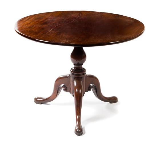 Appraisal: Sale Lot A George III Mahogany Tilt-Top Tea Table having