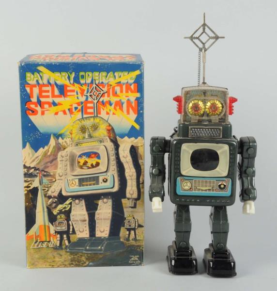 Appraisal: Japanese Tin Litho Television Spaceman O B Battery - Operated