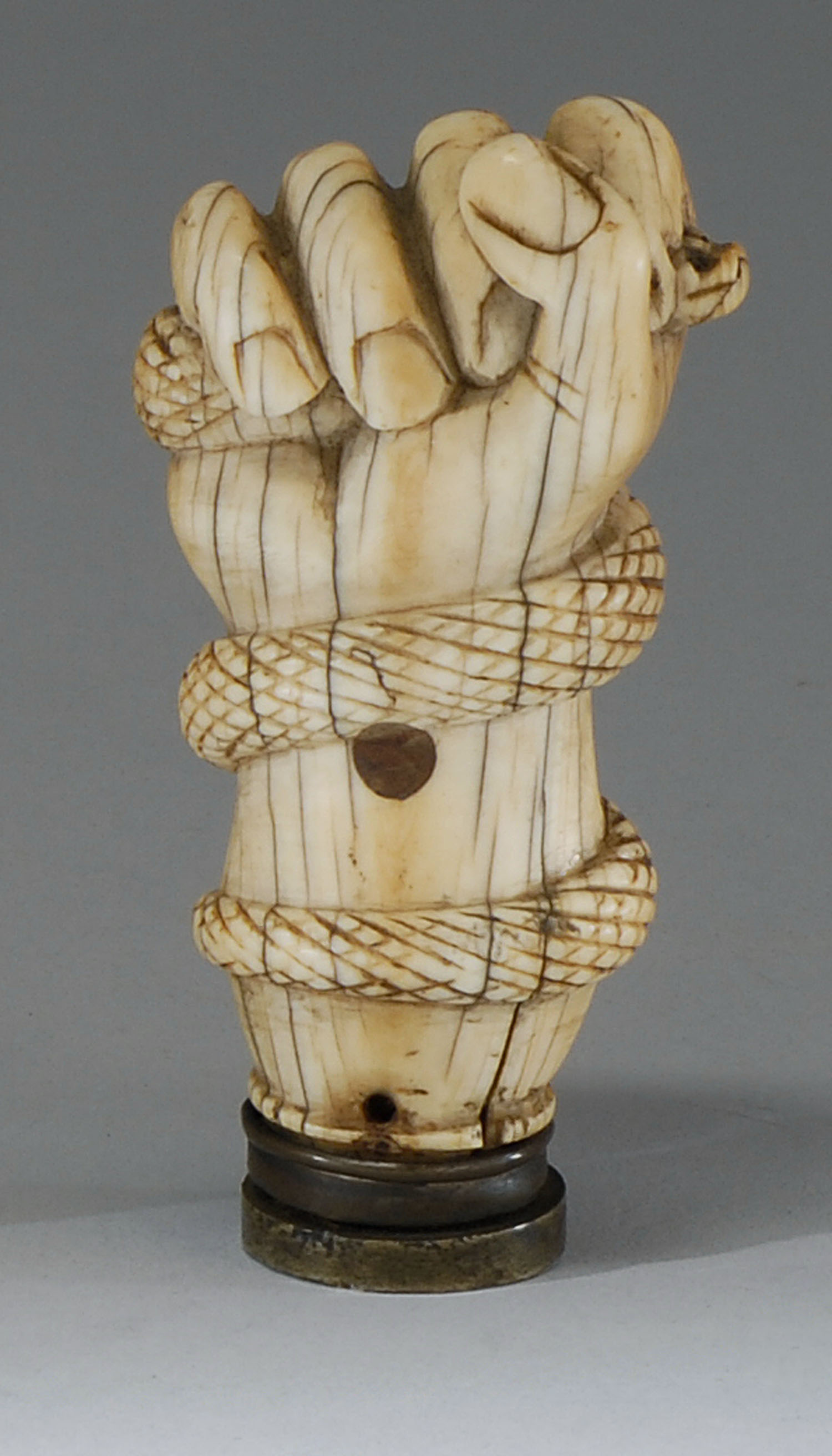 Appraisal: ELEPHANT IVORY CANE HANDLE th CenturyNot available for international or